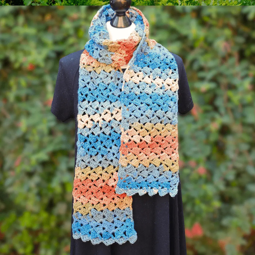 Drunken Granny Crochet Scarf – Fun and Easy Pattern.