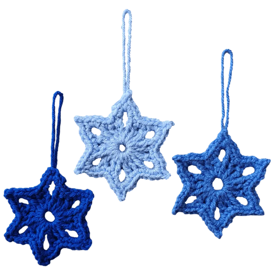 Easy 6 Pointed Star Crochet Ornaments – Fast Hanukkah Decorations.