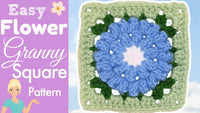 Forget Me Not Crochet Flower Granny Square – BloomScape CAL Block 5 Pattern.