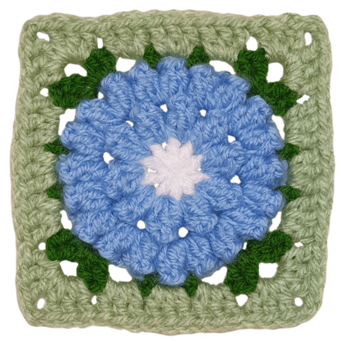 Forget Me Not Crochet Flower Granny Square – BloomScape CAL Block 5 Pattern