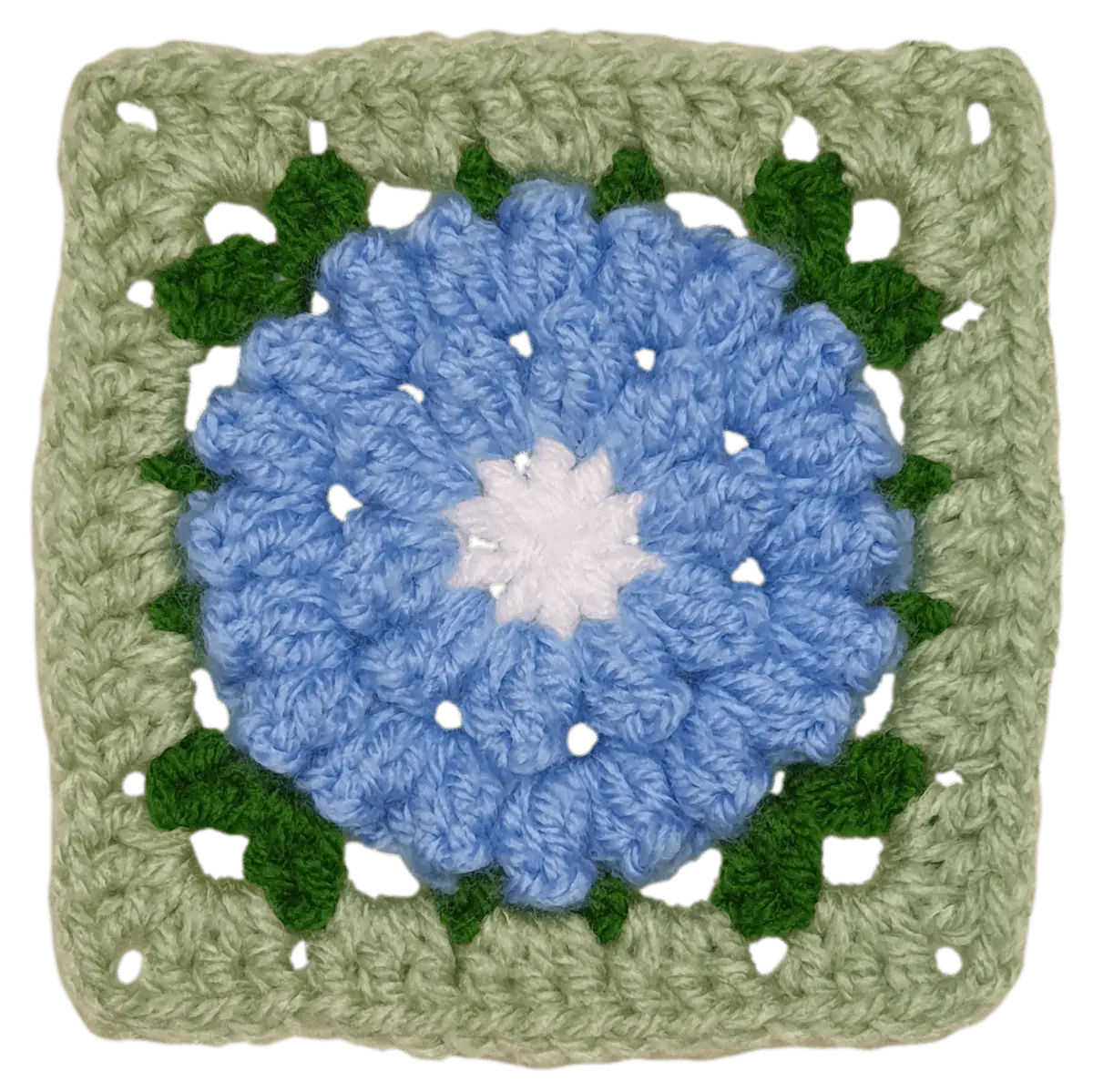 Forget Me Not Crochet Flower Granny Square – BloomScape CAL Block 5 Pattern.