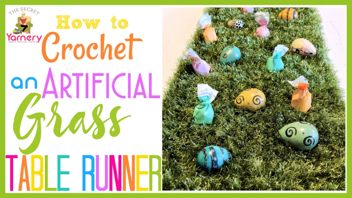 Easy Easter Artificial Grass Table Runner – Festive Spring Crochet Pattern.