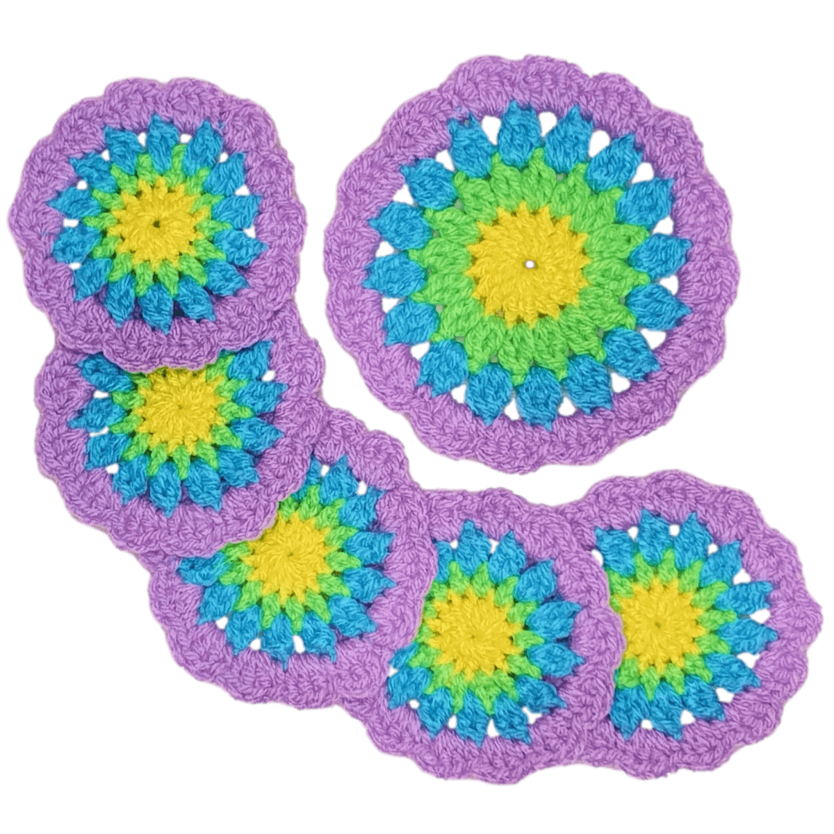Easy Flower Crochet Coasters - 2 Sizes - Secret Yarnery