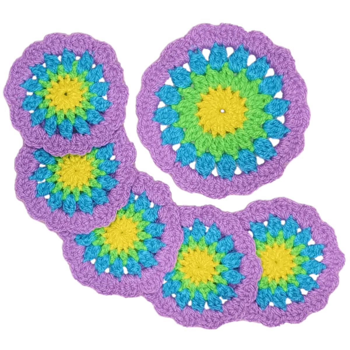 Easy Flower Crochet Coasters 2 Sizes Secret Yarnery