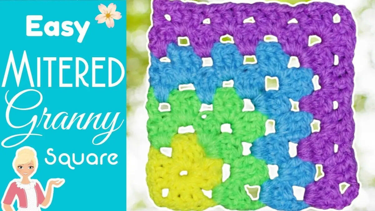 Easy Mitered Granny Square – Modern and Simple Crochet Pattern.