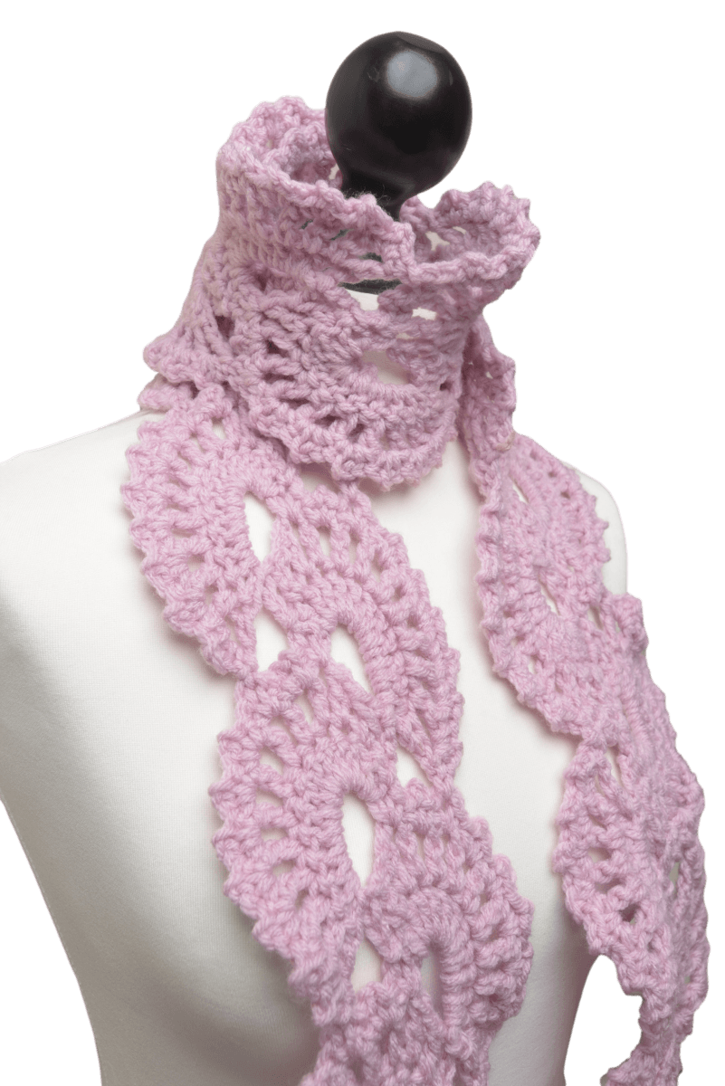 Easy Oyster Shell Crochet Scarf - The Secret Yarnery