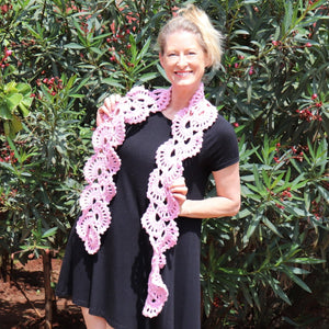 Easy Oyster Shell Crochet Scarf - secretyarnery