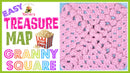 Easy Treasure Map Popcorn Granny Square - Easy to Follow Written Crochet Pattern.