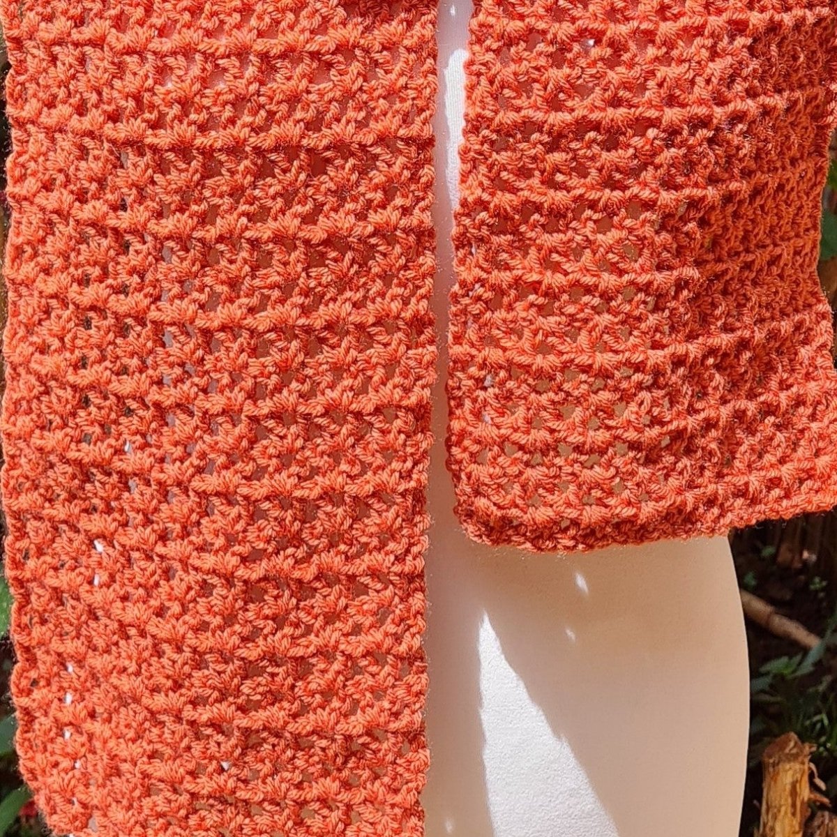 Easy V-Stitch Scarf - Easy to Follow Written Crochet Pattern - The Secret Yarnery