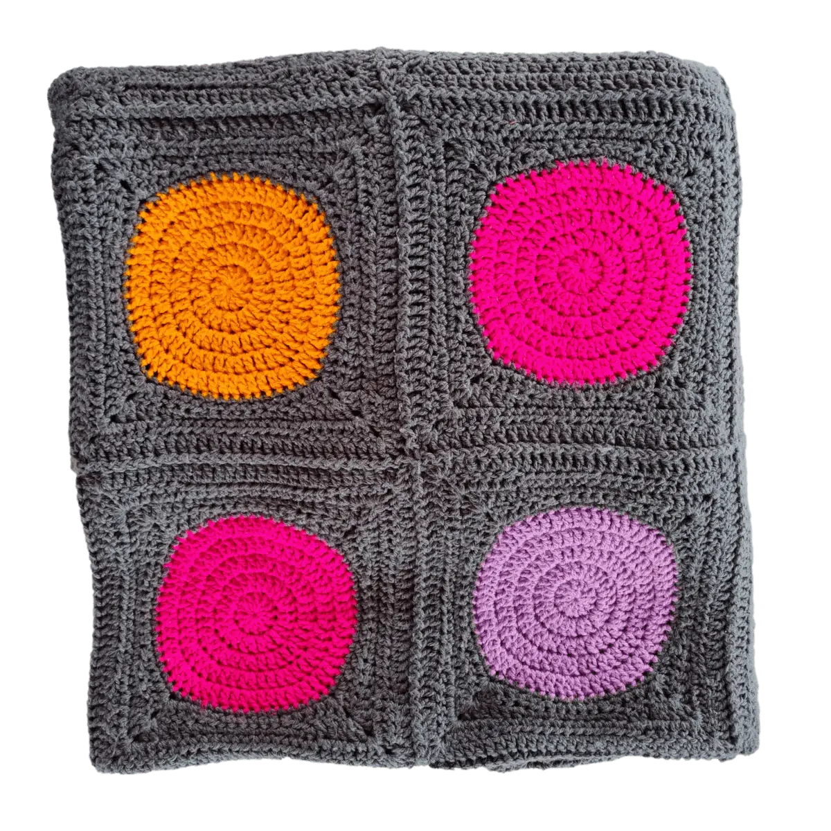 Flat Circle Crochet Polka Dot Blanket – Fun and Easy Pattern for All Ages.