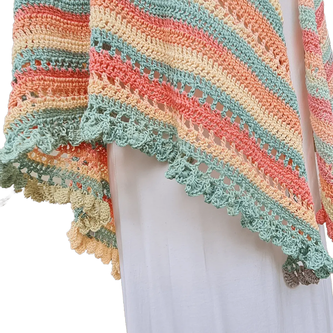 Gelato Shawl with Drop Leaf Border – Elegant Crochet Shawl Pattern