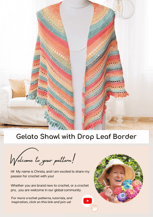 Gelato Shawl with Drop Leaf Border - The Secret Yarnery