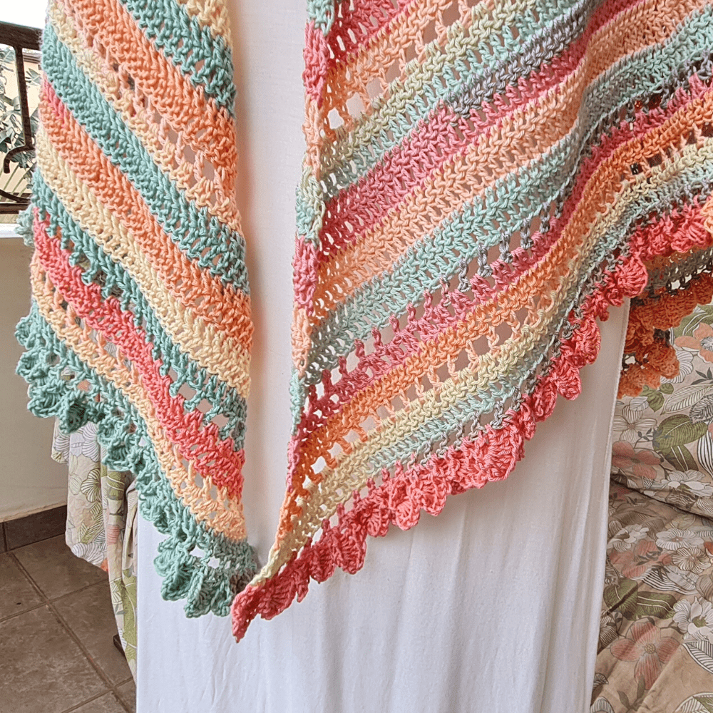 Gelato Shawl with Drop Leaf Border - The Secret Yarnery