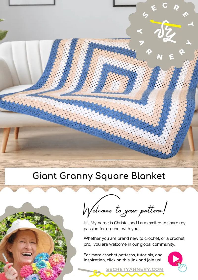 Giant Granny Square Blanket Secret Yarnery giant-granny-square-blanket-secret-yarnery
