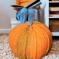 Giant Pumpkin Crochet Floor Pouf.