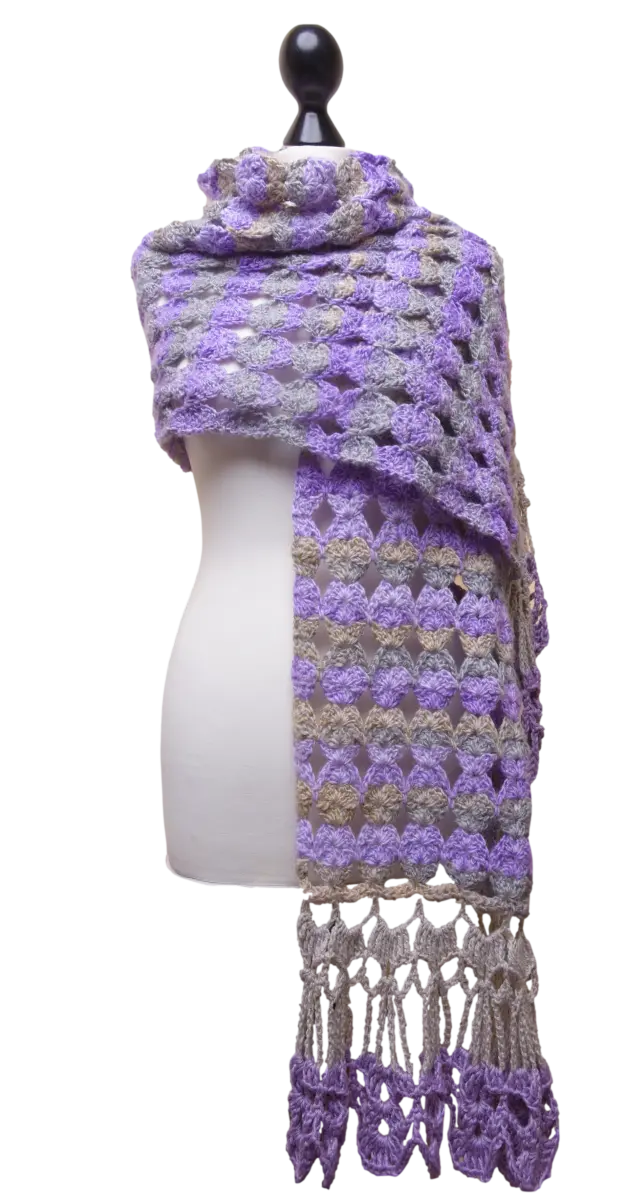 Global Shawl with Foxtrot Border – Elegant and Easy Crochet Shawl Pattern for All Occasions.