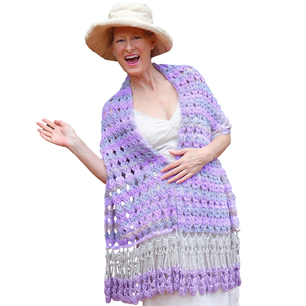 Global Shawl with Foxtrot Border – Elegant and Easy Crochet Shawl Pattern for All Occasions.