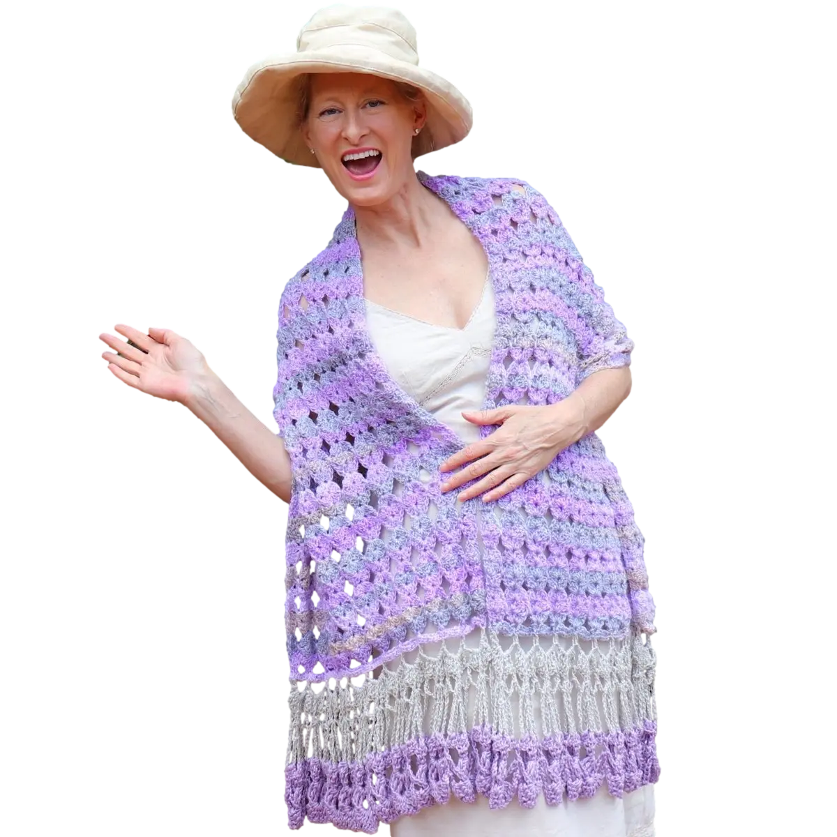 Global Shawl with Foxtrot Border – Elegant and Easy Crochet Shawl Pattern for All Occasions.