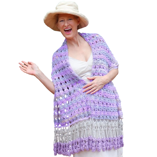 Global Shawl with Foxtrot Border – Elegant and Easy Crochet Shawl Pattern for All Occasions