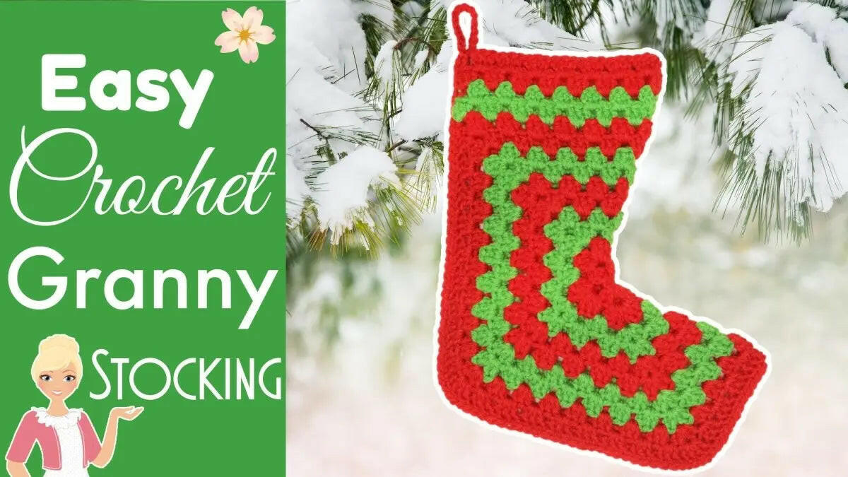 Granny Square Christmas Stocking – Fun Crochet Pattern for the Holidays.