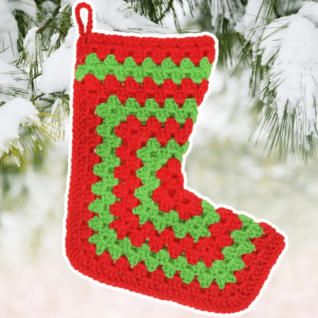 Granny Square Christmas Stocking – Fun Crochet Pattern for the Holidays