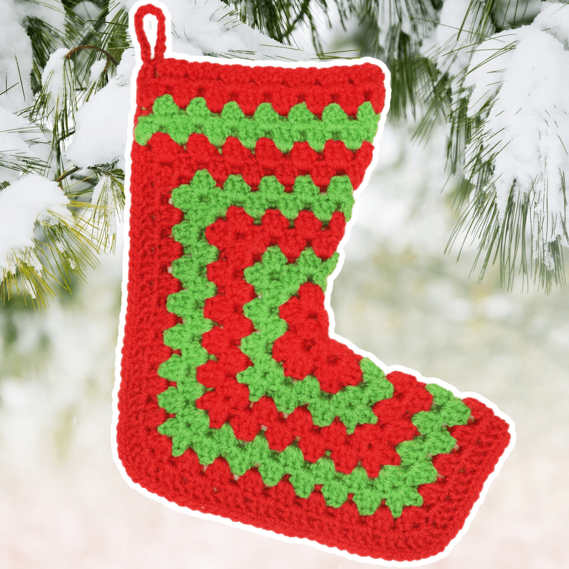 Granny Square Christmas Stocking – Fun Crochet Pattern for the Holidays.