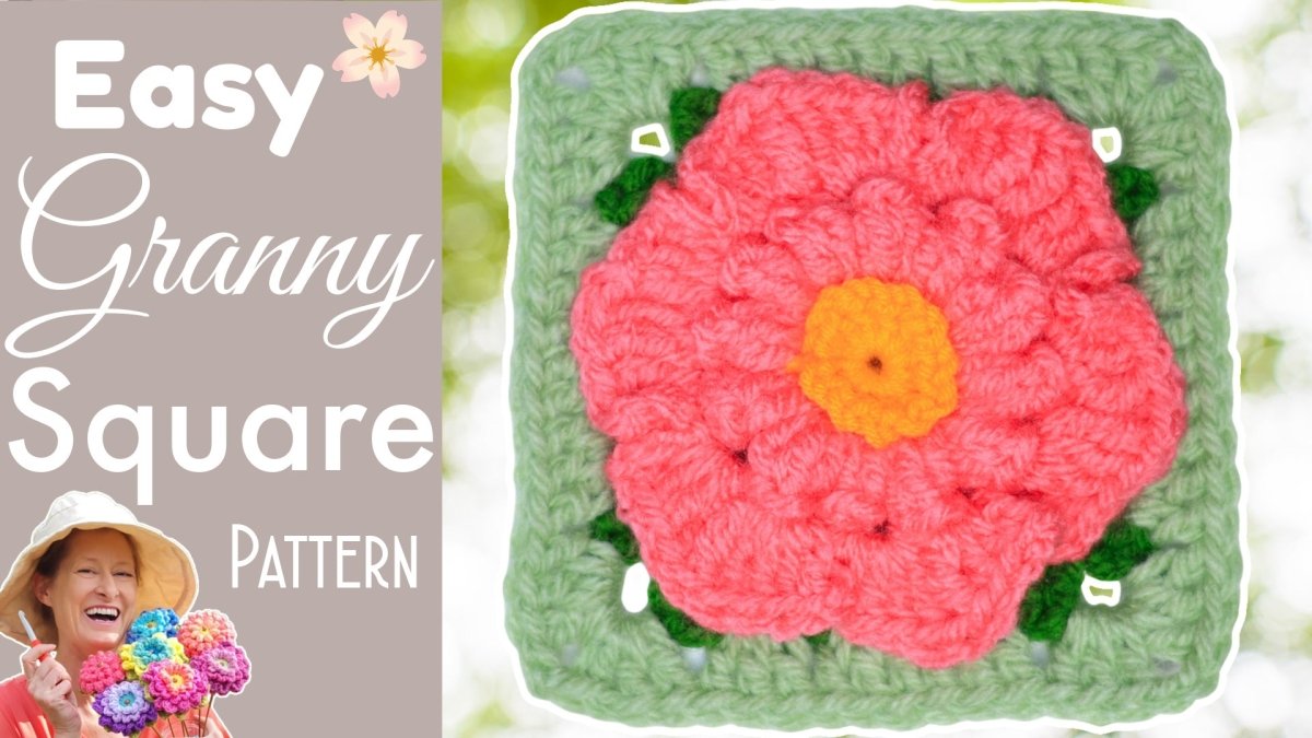 Hibiscus Flower Granny Square - BloomScape CAL Part 12 - The Secret Yarnery