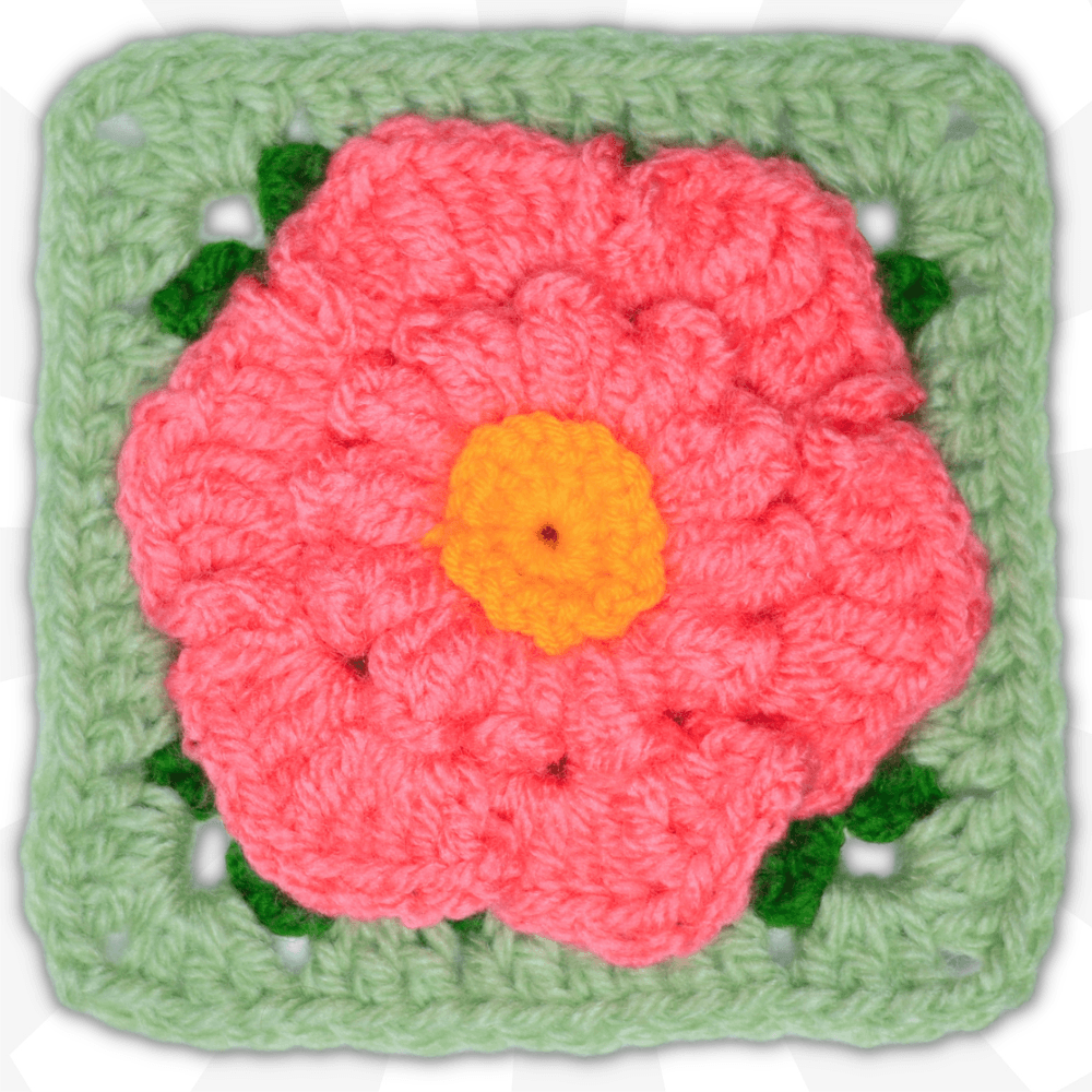 Hibiscus Flower Granny Square - BloomScape CAL Part 12 - The Secret Yarnery