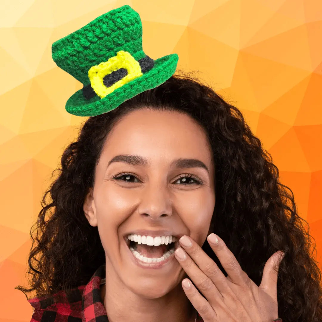 Mini Crochet Leprechaun Hat - Easy Clip On Style.