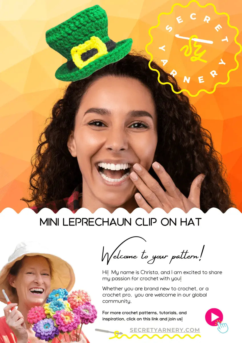 Mini Crochet Leprechaun Hat - Easy Clip On Style.