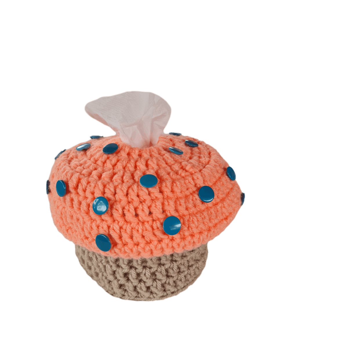 Mushroom Tissue Roll Cover – Cute and Easy Crochet Pattern.