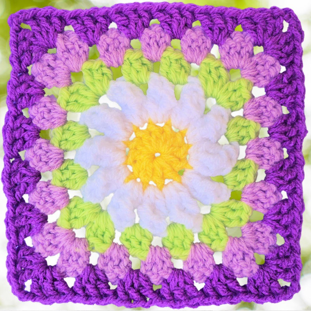 NEW Daisy Granny Square - Easy to Follow Written Pattern - The Secret Yarnery