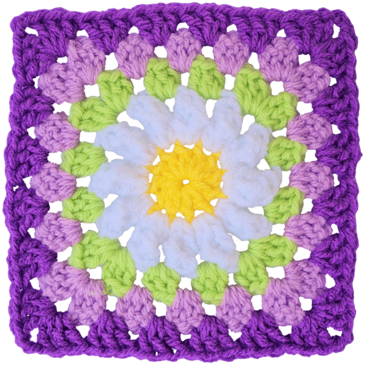 NEW Daisy Granny Square - Easy to Follow Written Pattern - The Secret Yarnery