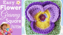 Pansy Flower Granny Square - BllomScape CAL #8.