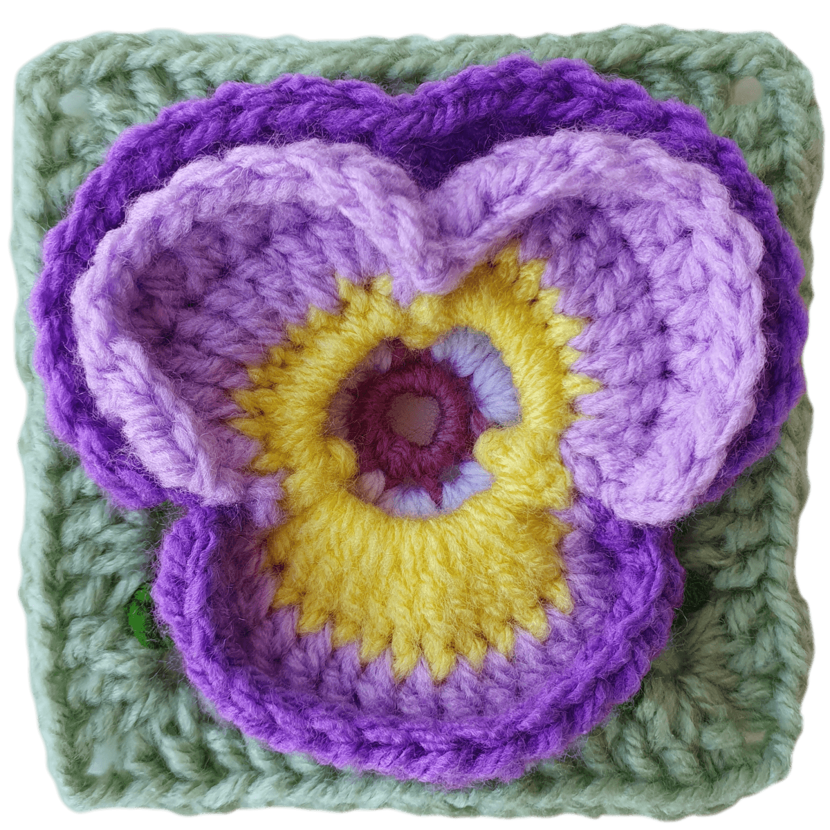 Pansy Flower Granny Square - BllomScape CAL #8