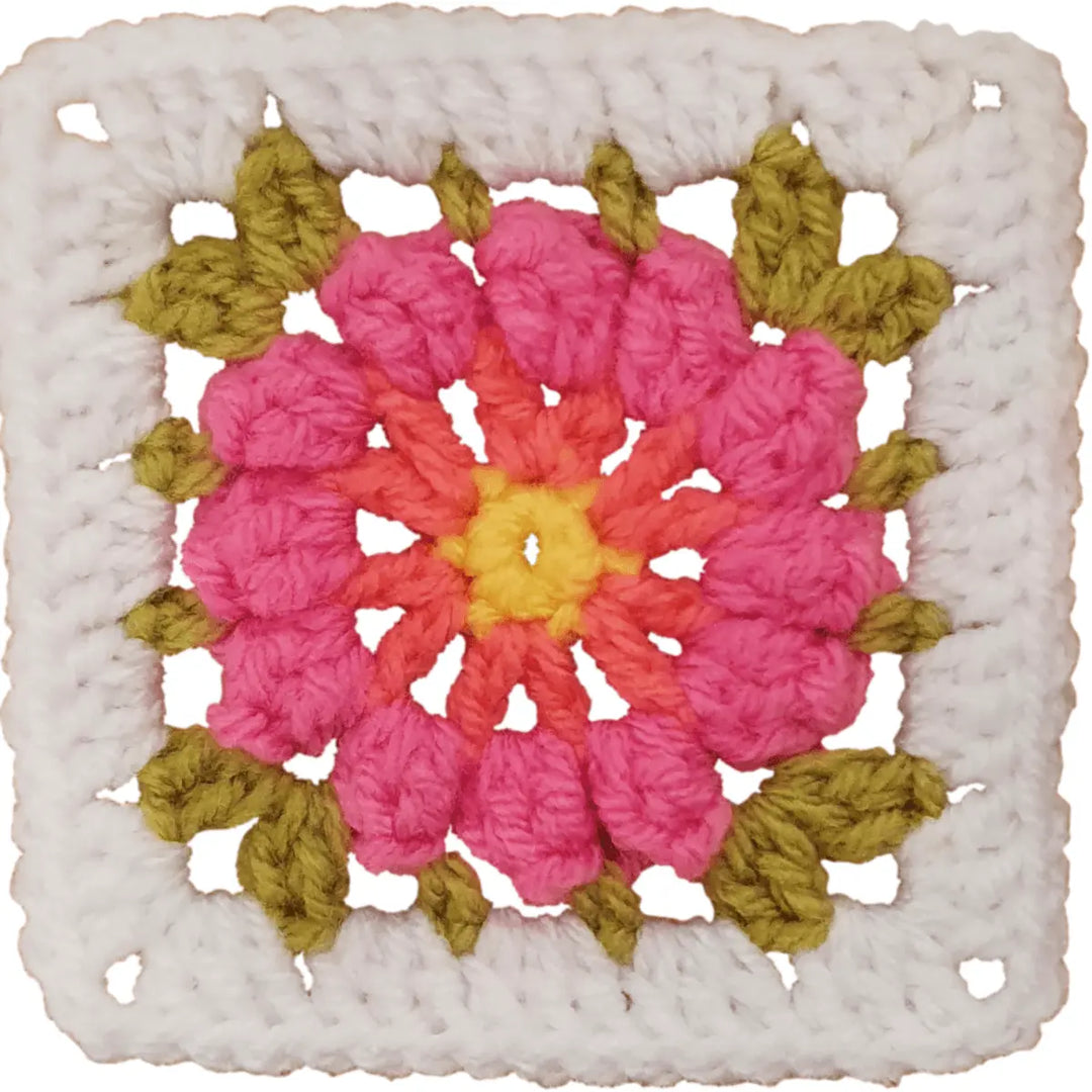 Petal Popping Flower Granny Square – BloomScape CAL Block 1 Pattern