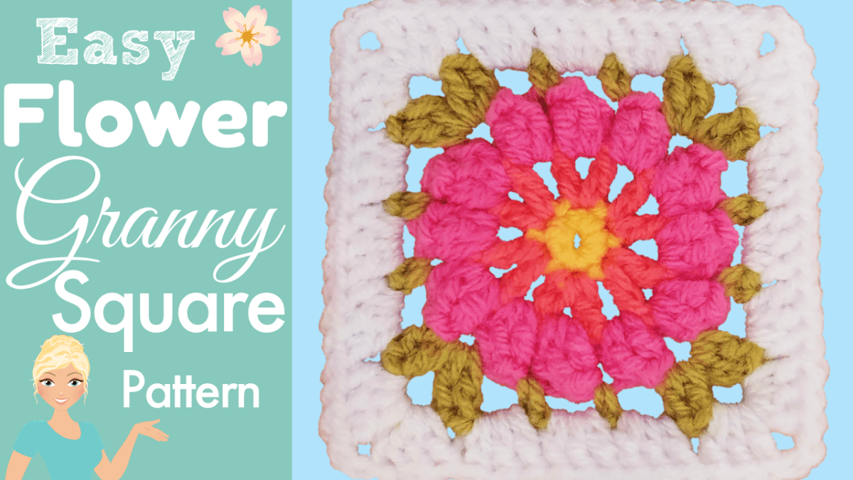 Petal Popping Flower Granny Square – BloomScape CAL Block 1 Pattern.