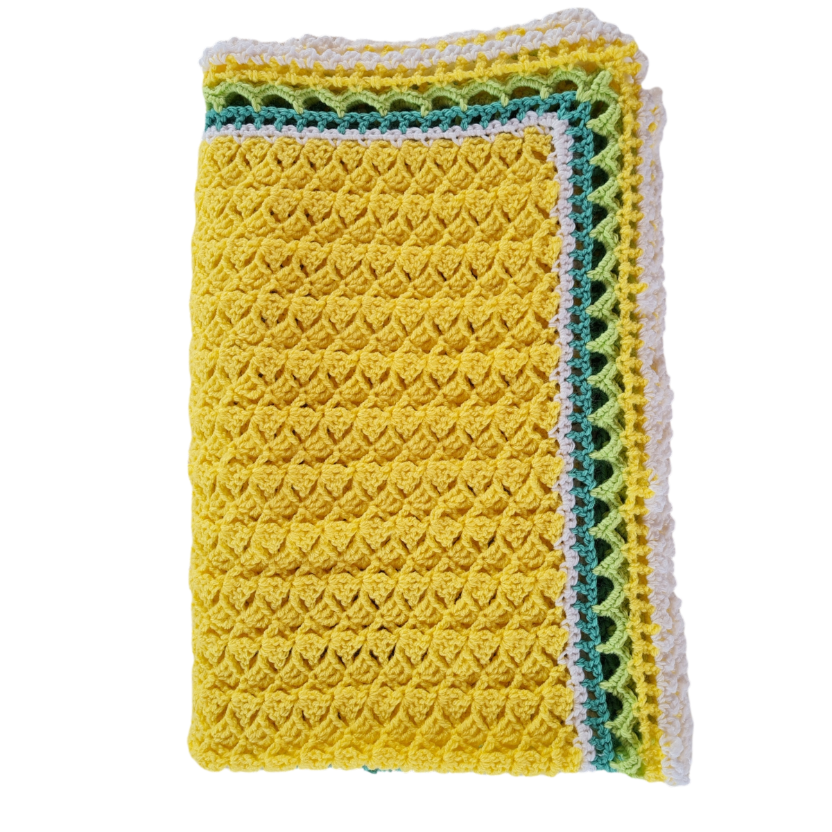 Pin Curl Granny Baby Blanket with Loops & Bridges Border - The Secret Yarnery