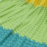 Pin Curl Granny Baby Blanket with Loops & Bridges Border – Elegant Crochet Pattern for Beginners.