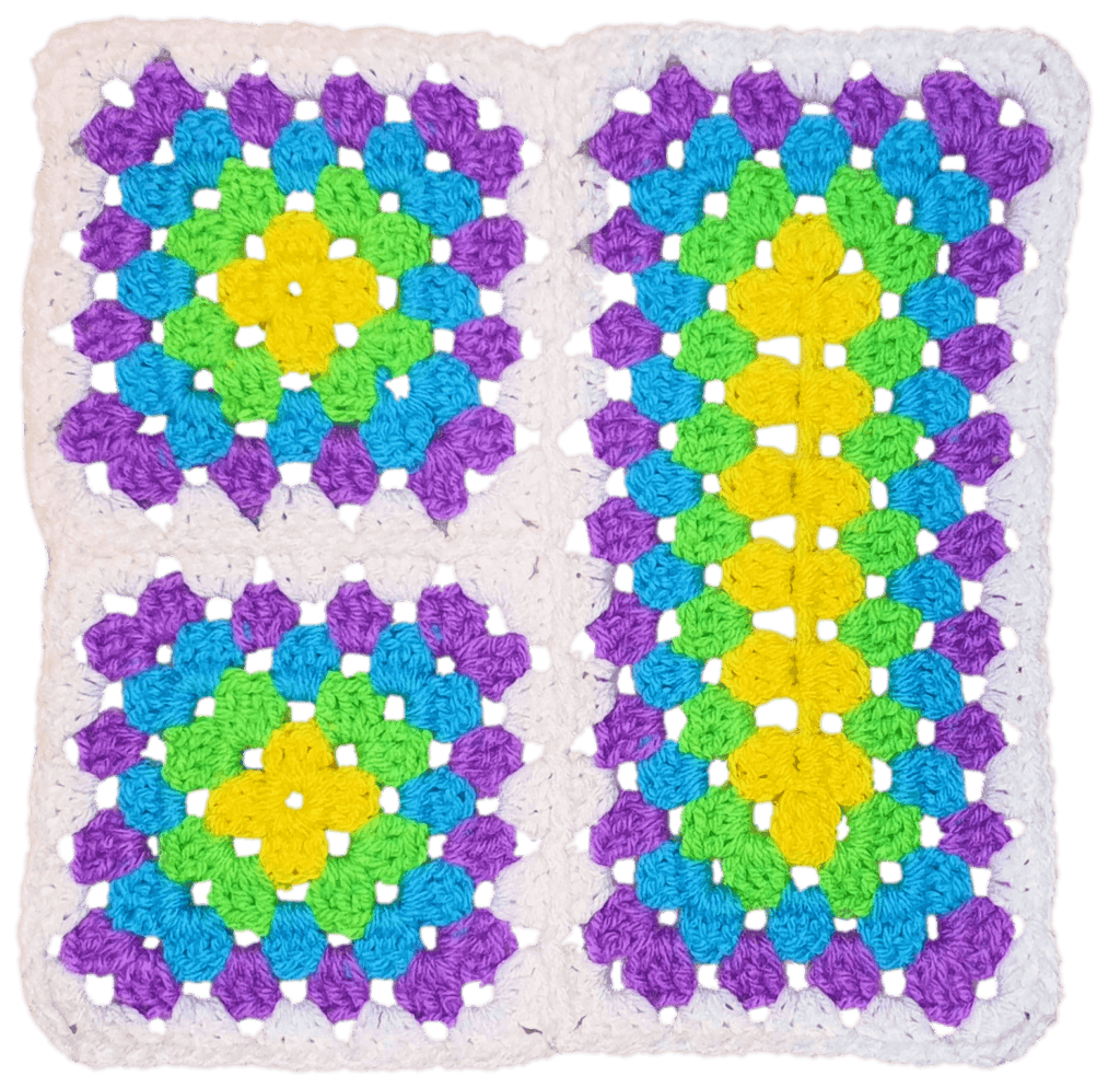 Rectangle Granny Square free crochet pattern and tutorial