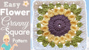 Simple Sunflower Granny Square – Easy Floral Pattern for Beginners.