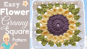 Simple Sunflower Granny Square - The Secret Yarnery