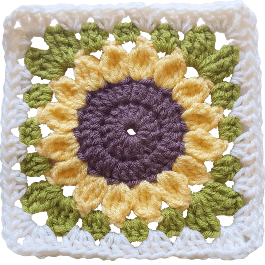 Simple Sunflower Granny Square – Easy Floral Pattern for Beginners.