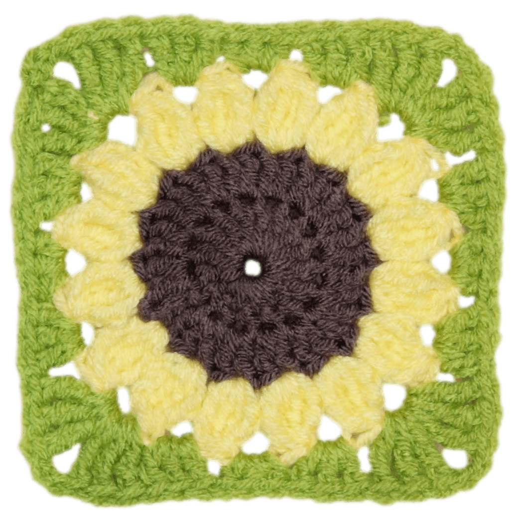 Simple Sunflower Granny Square – Easy Floral Pattern for Beginners.