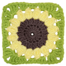 Simple Sunflower Granny Square – Easy Floral Pattern for Beginners.