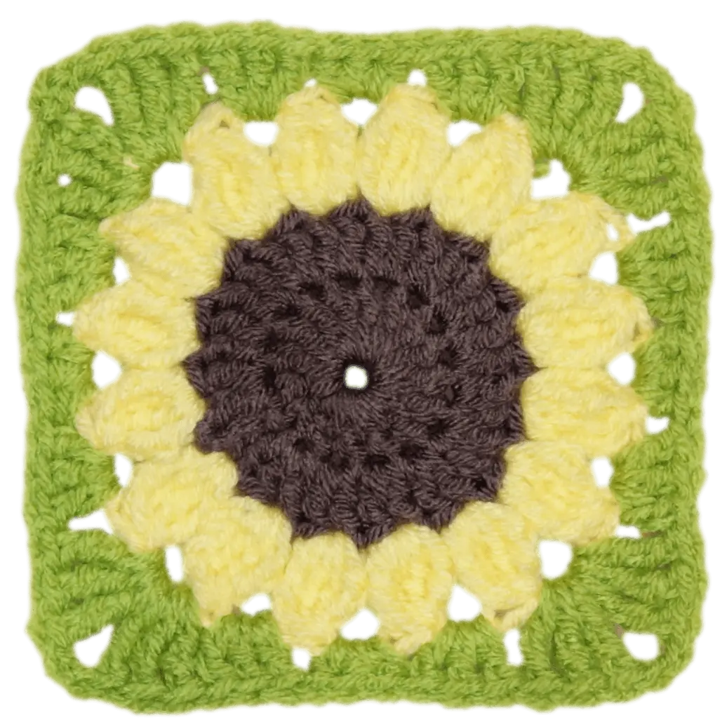 Simple Sunflower Granny Square – Easy Floral Pattern for Beginners.