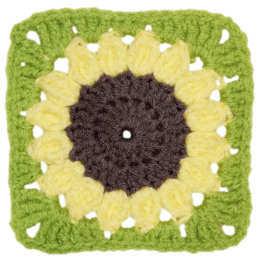 Simple Sunflower Granny Square – Easy Floral Pattern for Beginners.