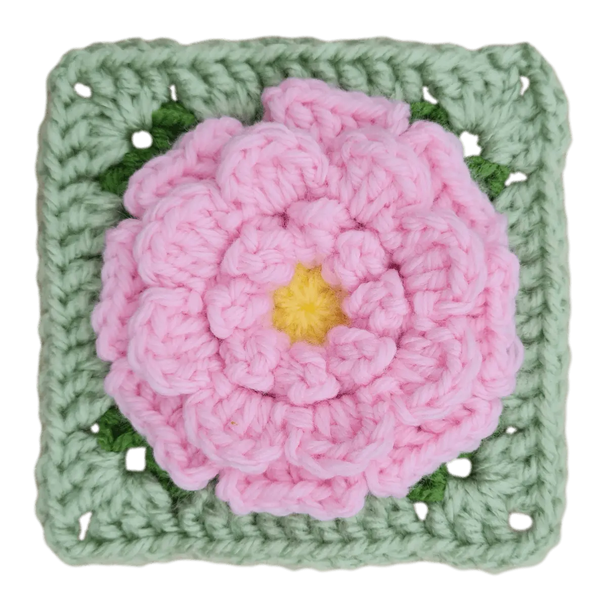 Single Zinnia Flower Granny Square - BloomScape CAL Block # 11.