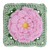 Single Zinnia Flower Granny Square - BloomScape CAL Block # 11 - The Secret Yarnery