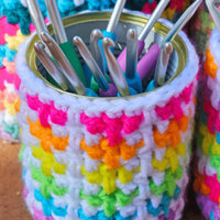 Speedy Granny Ruth Crochet Tin Can Cozy.